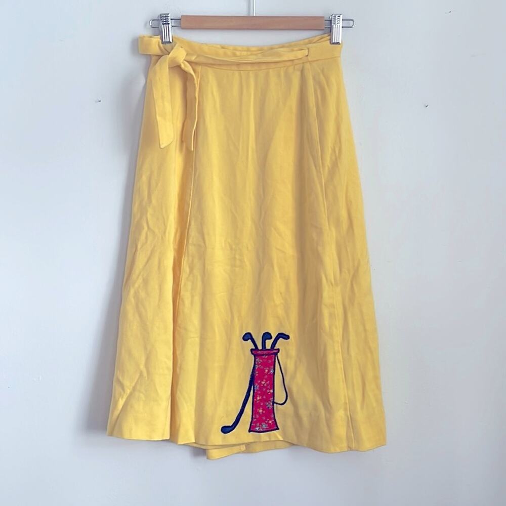 Vintage J. Estes wrap around golf bag novelty midi skirt sz S